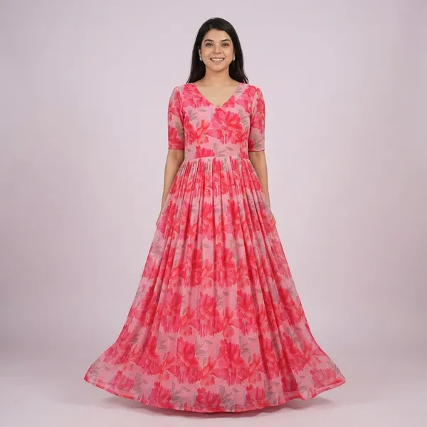 Baby_Pink_Georgette_Floral_Print_Flared_Gown_For_Women