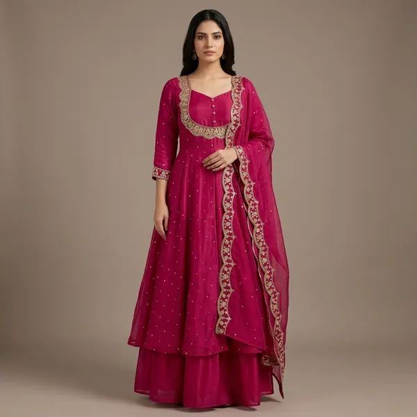 Rani_Pink_Vichitra_Silk_Tiered_Embroidered_Gown_For_Women