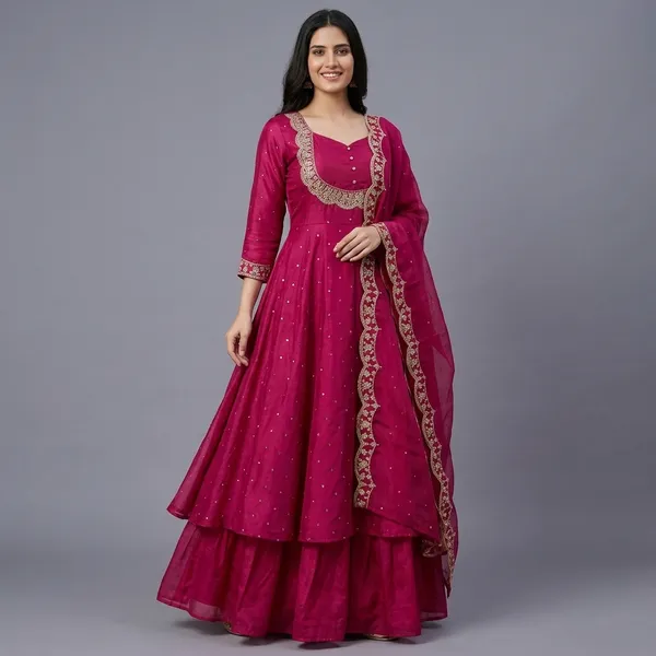 Rani_Pink_Vichitra_Silk_Tiered_Embroidered_Gown_For_Women