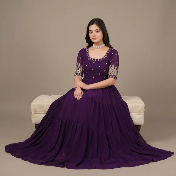 Royal_Purple_Faux_Blooming_Fabric_Embroidered_Gown_For_Women