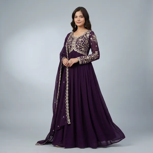 Royal_Purple_Faux_Blooming_Zari_Work_Gown_For_Women