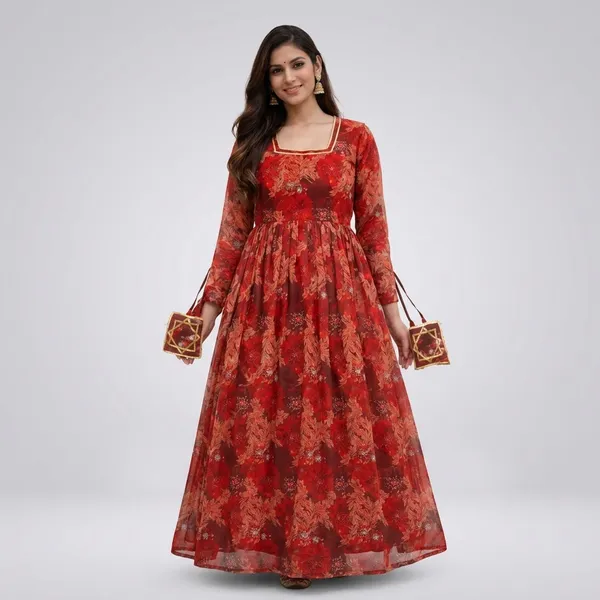 Crimson_Red_Georgette_Anarkali_Square_Neck_Flared_Gown_For_Women