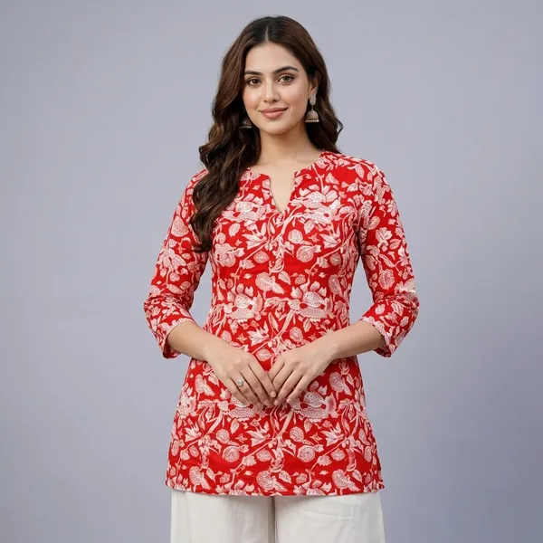 Crimson_Red_Rayon_Botanical_Print_Western_Top_With_Palazzo_For_Women