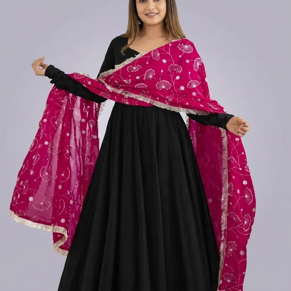 Black_Pink_Georgette_Solid_Anarkali_Gown_For_Women