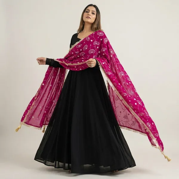 Black_Pink_Georgette_Solid_Anarkali_Gown_For_Women