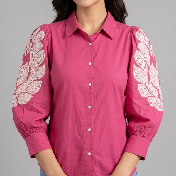 Magenta_Pink_Cotton_Embroidered_Western_Top_For_Women