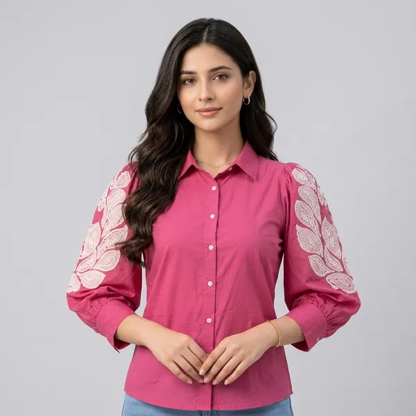 Magenta_Pink_Cotton_Embroidered_Western_Top_For_Women