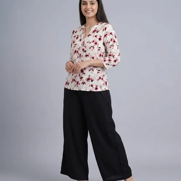 Multicolor_Rayon_Botanical_Print_Tunic_Palazzo_Co-Ord_Set_For_Women