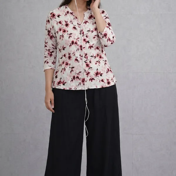 Multicolor_Rayon_Botanical_Print_Tunic_Palazzo_Co-Ord_Set_For_Women