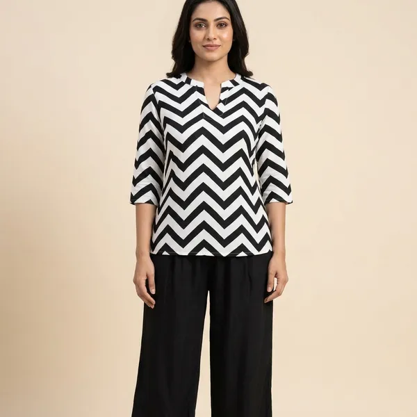 Black_White_Rayon_Laheriya_Western_Top_With_Palazzo_For_Women