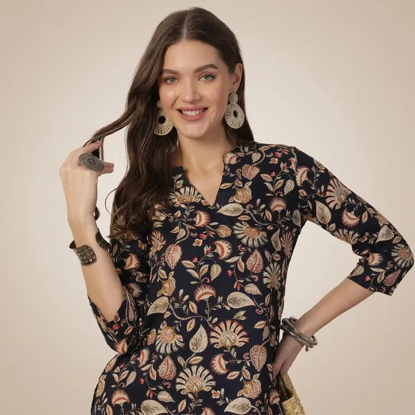 Midnight_Black_Cotton_Floral_Mandarin_Collar_Western_Top_For_Women