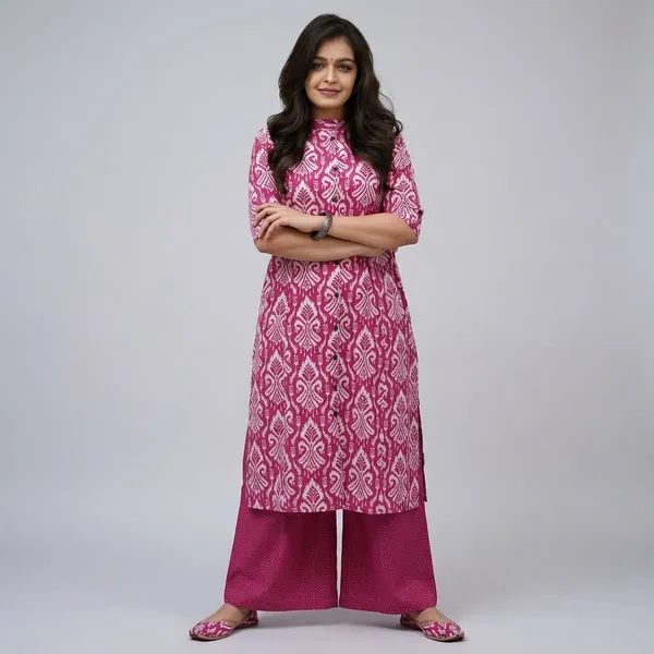 Magenta_Cotton_Straight_Palazzo_Set_For_Women