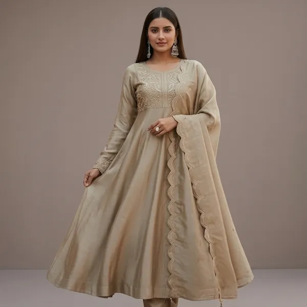 Beige_Vichitra_Silk_Embroidered_Anarkali_Suit_Set_For_Women