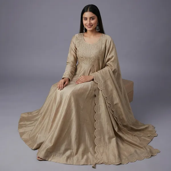 Beige_Vichitra_Silk_Embroidered_Anarkali_Suit_Set_For_Women