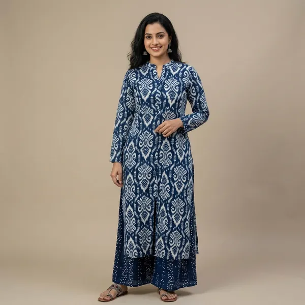 Indigo_Blue_Cotton_Traditional_Print_Palazzo_Set_For_Women