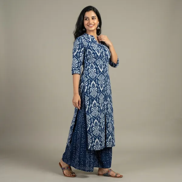 Indigo_Blue_Cotton_Traditional_Print_Palazzo_Set_For_Women