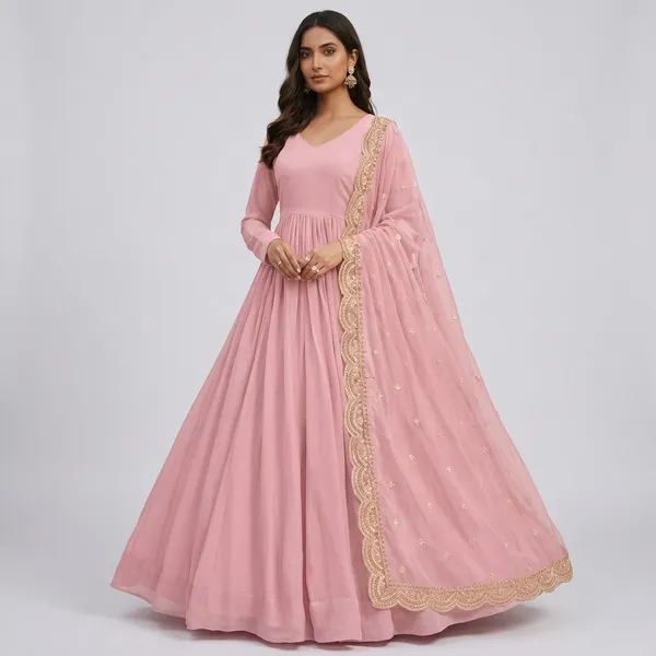 Mauve_Pink_Georgette_Embroidered_Flared_Gown_With_Dupatta_For_Women