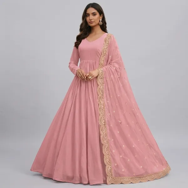 Mauve_Pink_Georgette_Embroidered_Flared_Gown_With_Dupatta_For_Women