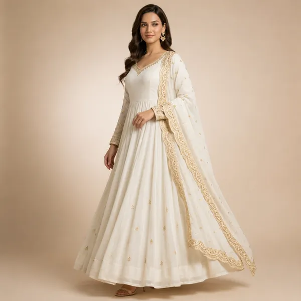 Ivory_White_Georgette_Embroidered_Flared_Gown_With_Dupatta_For_Women