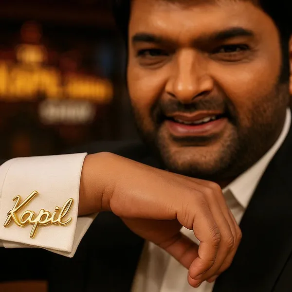 Kapil_Sharma_Personalized_Name_Cufflink_Gold