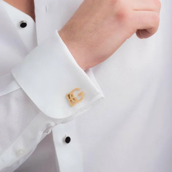 Personalized_Initial_Name_Cufflinks_Rose_Gold