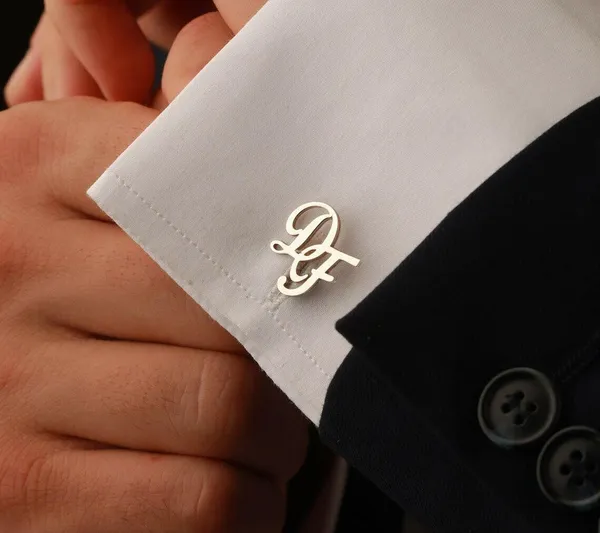 Personalised_Monogram_Cufflinks_For_Groom_Gold