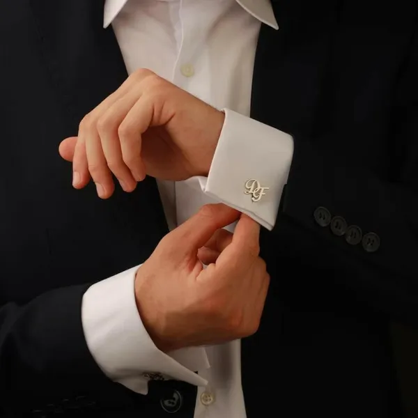 Personalised_Monogram_Cufflinks_For_Groom_Gold