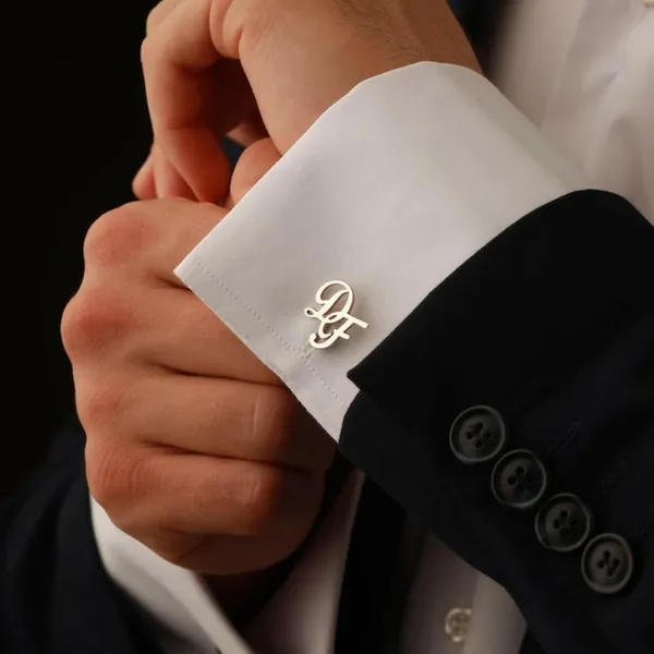 Personalised_Monogram_Cufflinks_For_Groom_Gold