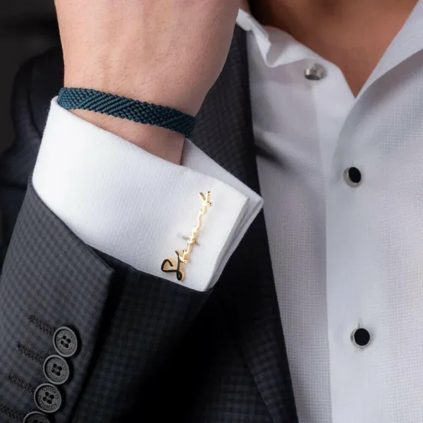 Personalized_Signature_Style_Wedding_Cufflinks_Gold