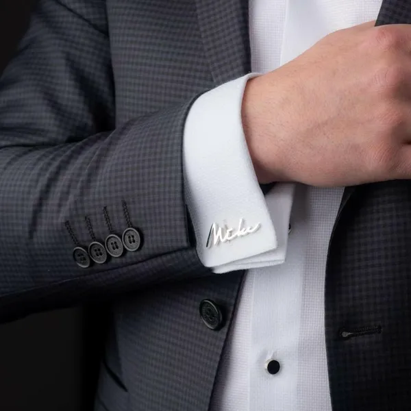 Personalized_Signature_Style_Wedding_Cufflinks_Gold
