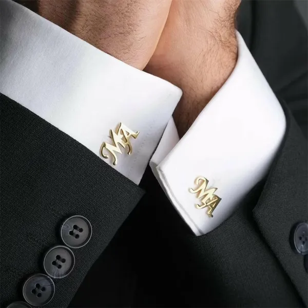 Cufflinks_For_Men_Personalized_Initial_Letter_Cufflinks_Silver