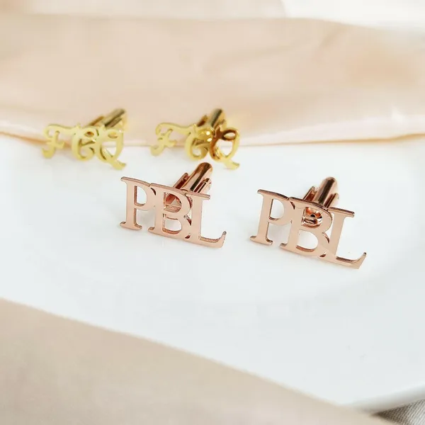Personalised_Initial_Letter_Name_Cufflinks_Gold