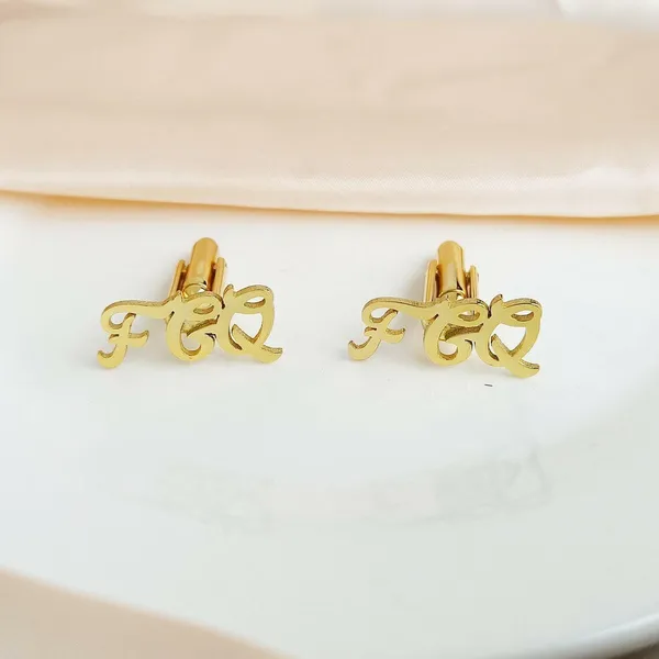 Personalised_Initial_Letter_Name_Cufflinks_Gold