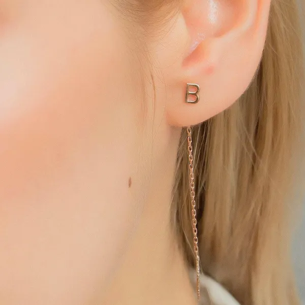 Personalised_Threader_Earring_Rose_Gold