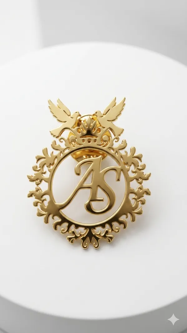 Personalized_Gold_Plated_Brass_As_Monogram_Brooch_With_Bird_Crown_Design_Gold