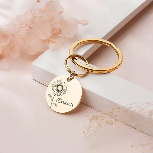 Custom_Birth_Flower_And_Name_Key_Chain