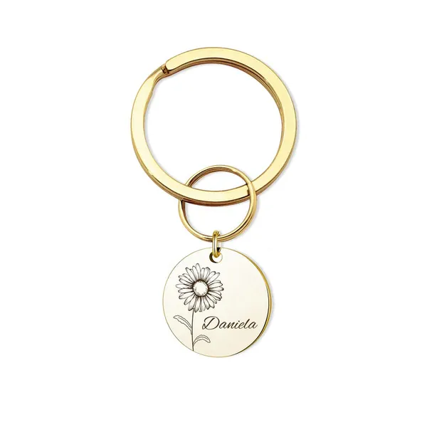 Custom_Birth_Flower_And_Name_Key_Chain