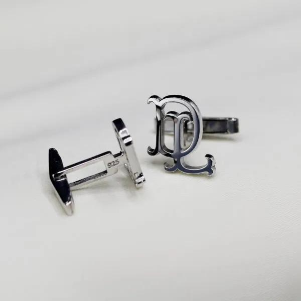 Custom_Initial_Monogram_Silver_Polished_Brass_Cufflinks_for_Men