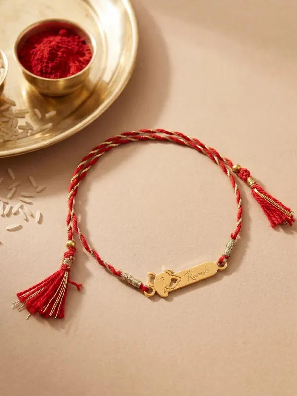 Golden_Personalised_Sacred_Ganesha_Rakhi