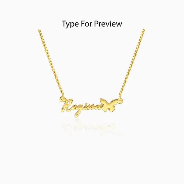 Golden_Personalised_Butterfly_Pendant