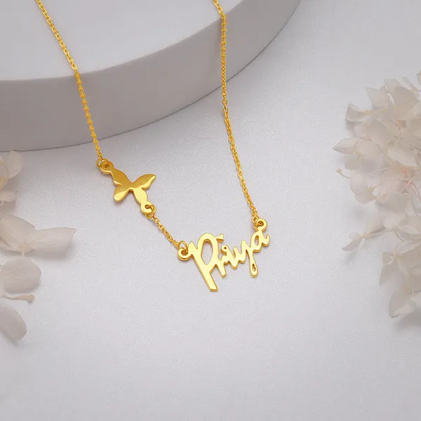 Golden_Personalised_Pretty_Butterfly_Necklace
