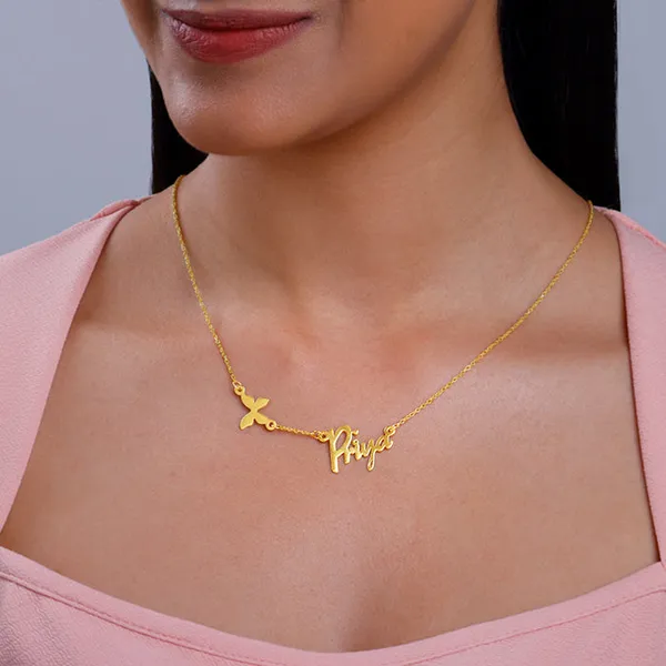 Golden_Personalised_Pretty_Butterfly_Necklace
