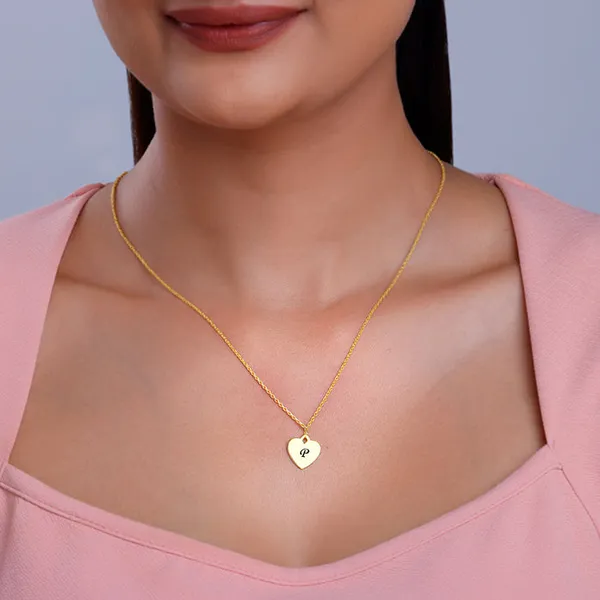 Golden_Personalised_Heart_Initial_Pendant_With_Link_Chain