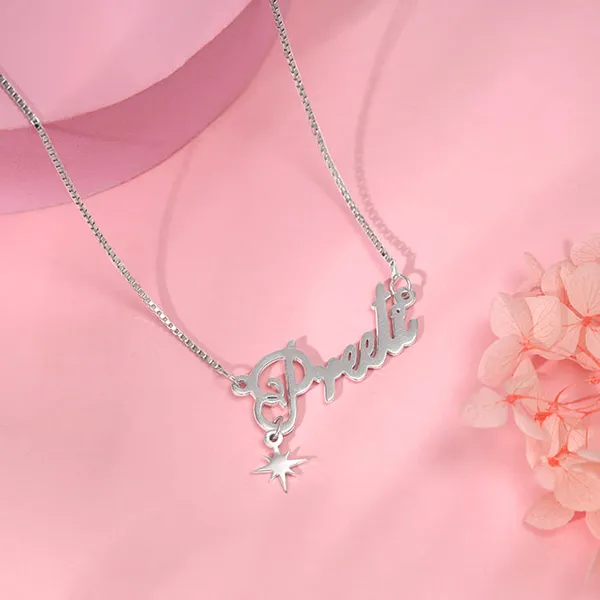 Silver_Personalised_Name_Star_Charm_Necklace