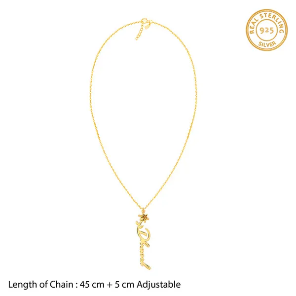 Golden_Personalised_Flower_Name_Pendant_with_Link_Chain