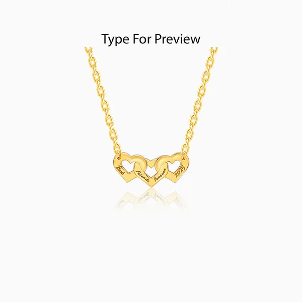 Golden_Personalised_Triple_Heart_BFF_Necklace