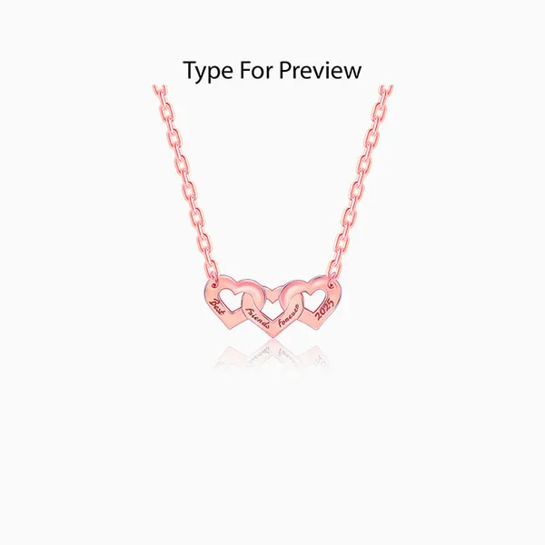 Rose_Gold_Personalised_Triple_Heart_BFF_Necklace
