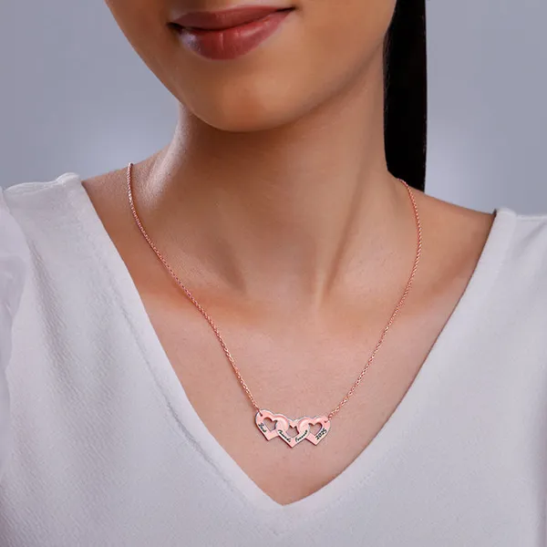 Rose_Gold_Personalised_Triple_Heart_BFF_Necklace