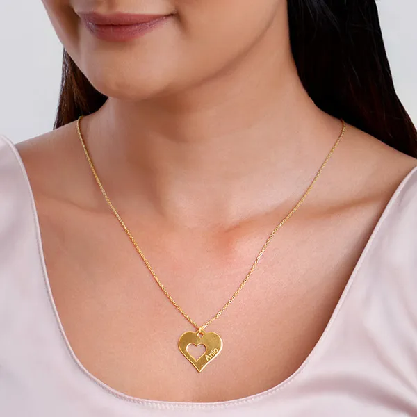 Golden_Personalised_Shy_Heart_Pendant
