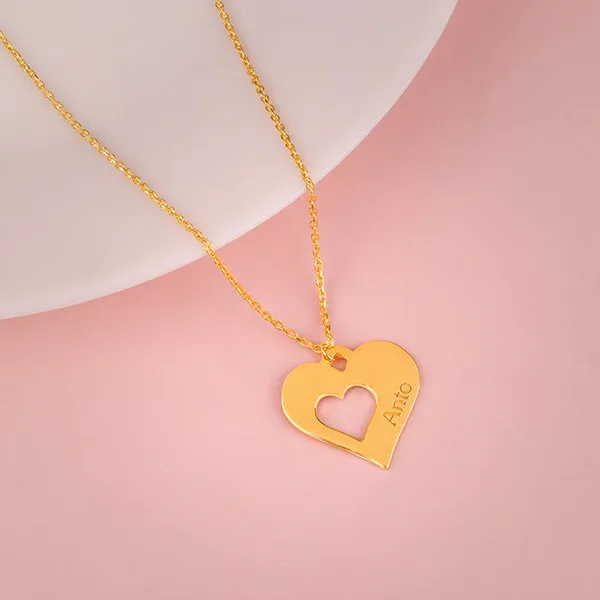Golden_Personalised_Shy_Heart_Pendant